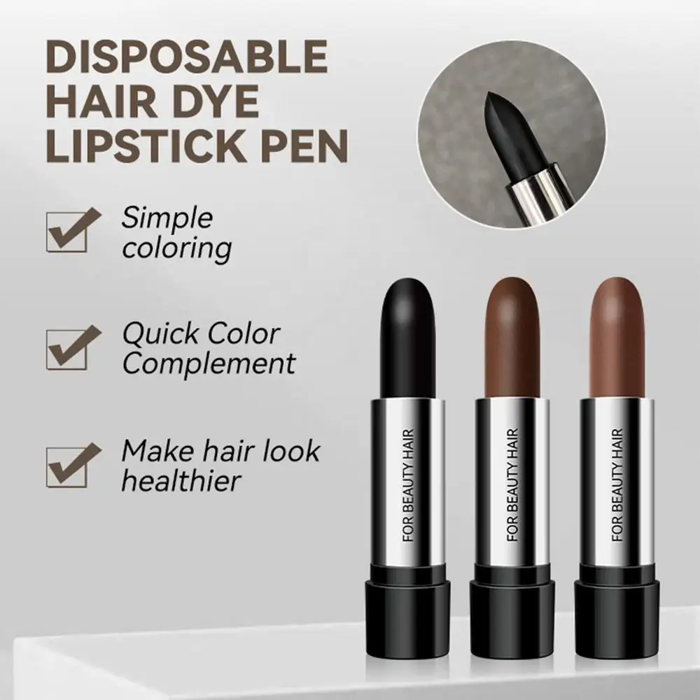 Black Brown One-Time Hair Dye Pen Instant Gray Root Coverage Hair Color Cream Stick Penicl Fast Temporary Cover Up White Hair