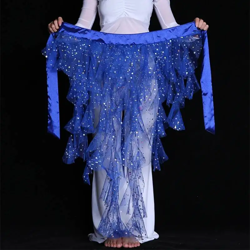 Hip Fashion Bellydance Scarf 7 colors Belt Skirt Waistband Wrap Elegant Egypt Sequins Belly Dance Waist Chain Solid Color