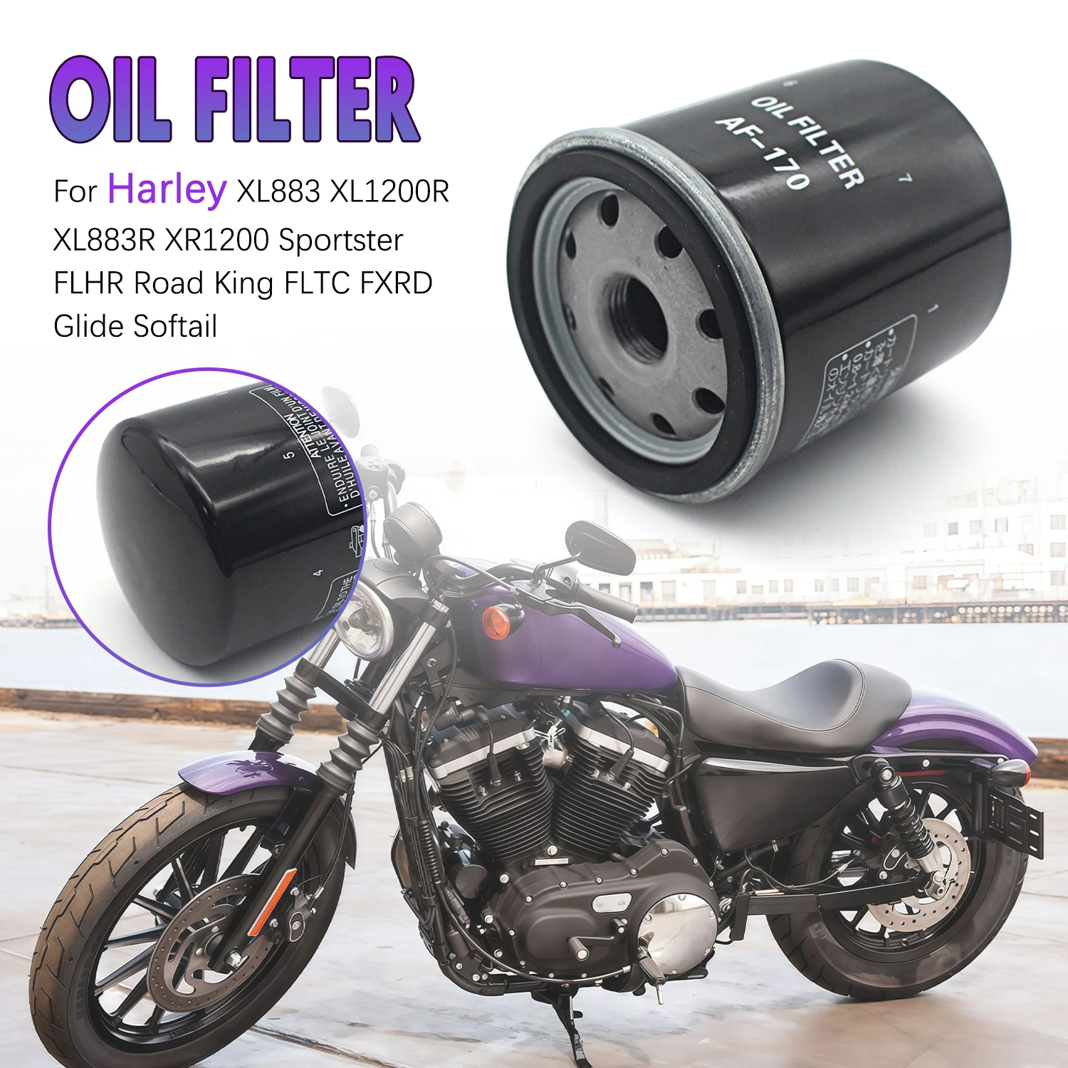 Für Harley XL883 XL1200R XL883R XR1200 Sportster FLHR Road King FLTC FXRD Glide Softail 63796-77 Motorrad-Ölfilter
