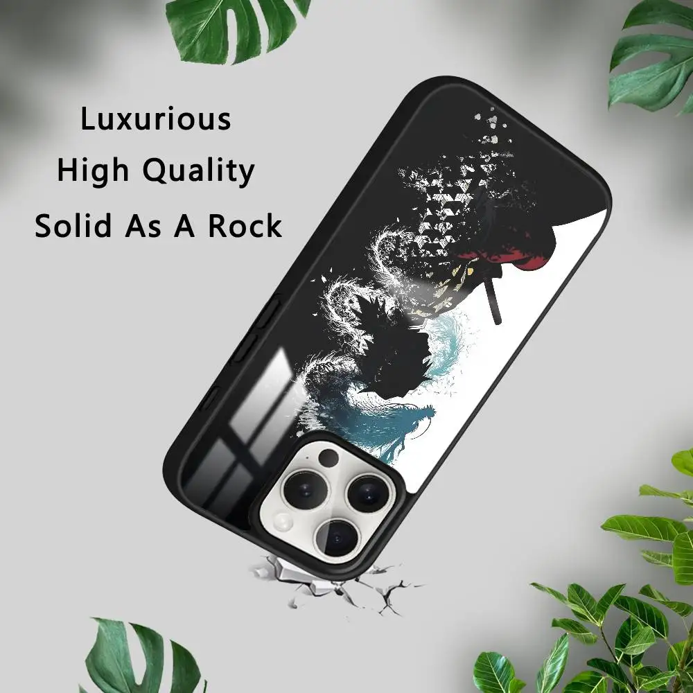 حافظة هاتف D-Demon Slayer Tomioka Giyuu لهاتف آيفون 16 15 14 13 12 11 Pro Xs Max Mini Plus Celulares Hard Funda