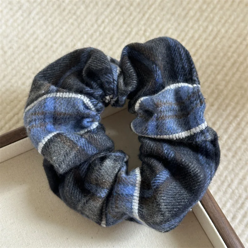 Vintage Plaid Grid Scrunchies Colorful Hair Ties Rubber Bands Ponytail Holder Elastic Hair Band Women Hair Accessories