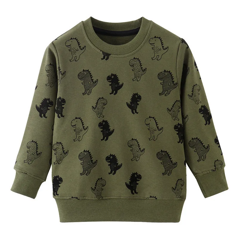 Dinosaurs Print Boys Girls Sweatshirts Long Sleeve Autumn Spring Fashion Sport Shirts Children's Hoodies Tops Kids' Clothing
