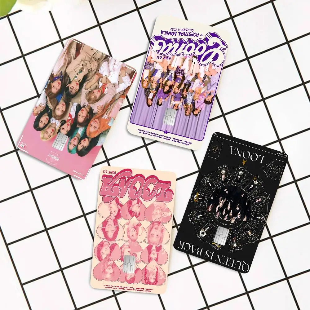 Korea Kpop Band L-Loona Kpop Anime Spend Or Save Funny Shell On Off Ultra Thin No Fade Sticker Skin Cover Film For Credit Card