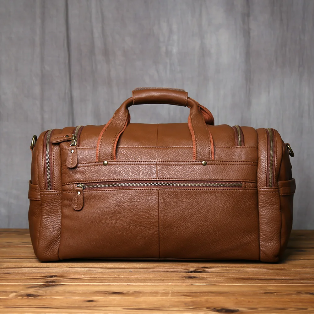 NZPJ Retro Herren Handgepäcktasche Leder Reisetasche Oberschicht Rindsleder Große Kapazität One Shoulder Messenger Bag Lässiger Laptop – Detail 22