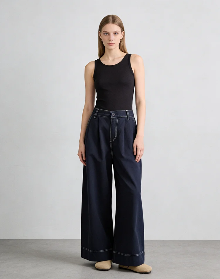 Dżinsy Damskie Y2K Miękkie Wiosna Jesień Elastyczne Luźne Casualowe Delikatne Oddychające Koreański Styl Oversize Szerokie Nogawki Codzienne