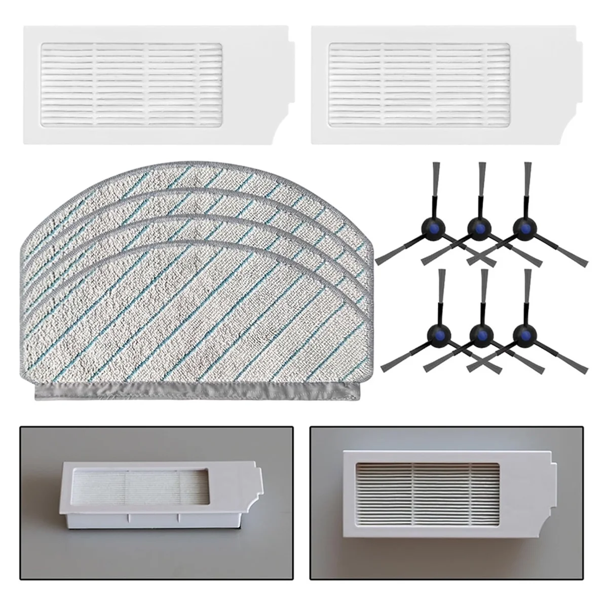 HOT Ersatzteilset für ECOVACS DEEBOT N20/N20 PLUS/N20 PRO PLUS Staubsauger – Seitenbürsten, HEPA-Filter, Tücher