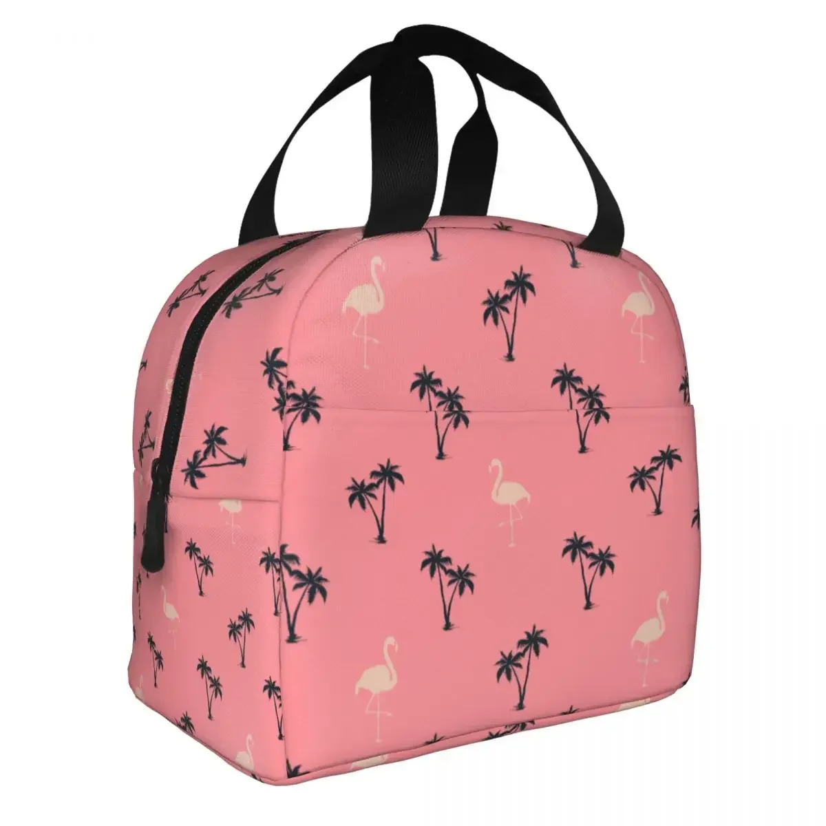 Lunch Bag for Women Kids Flamingo Pattern Insulated Cooler Waterproof School Polyester Lunch Box Food Storage Bags