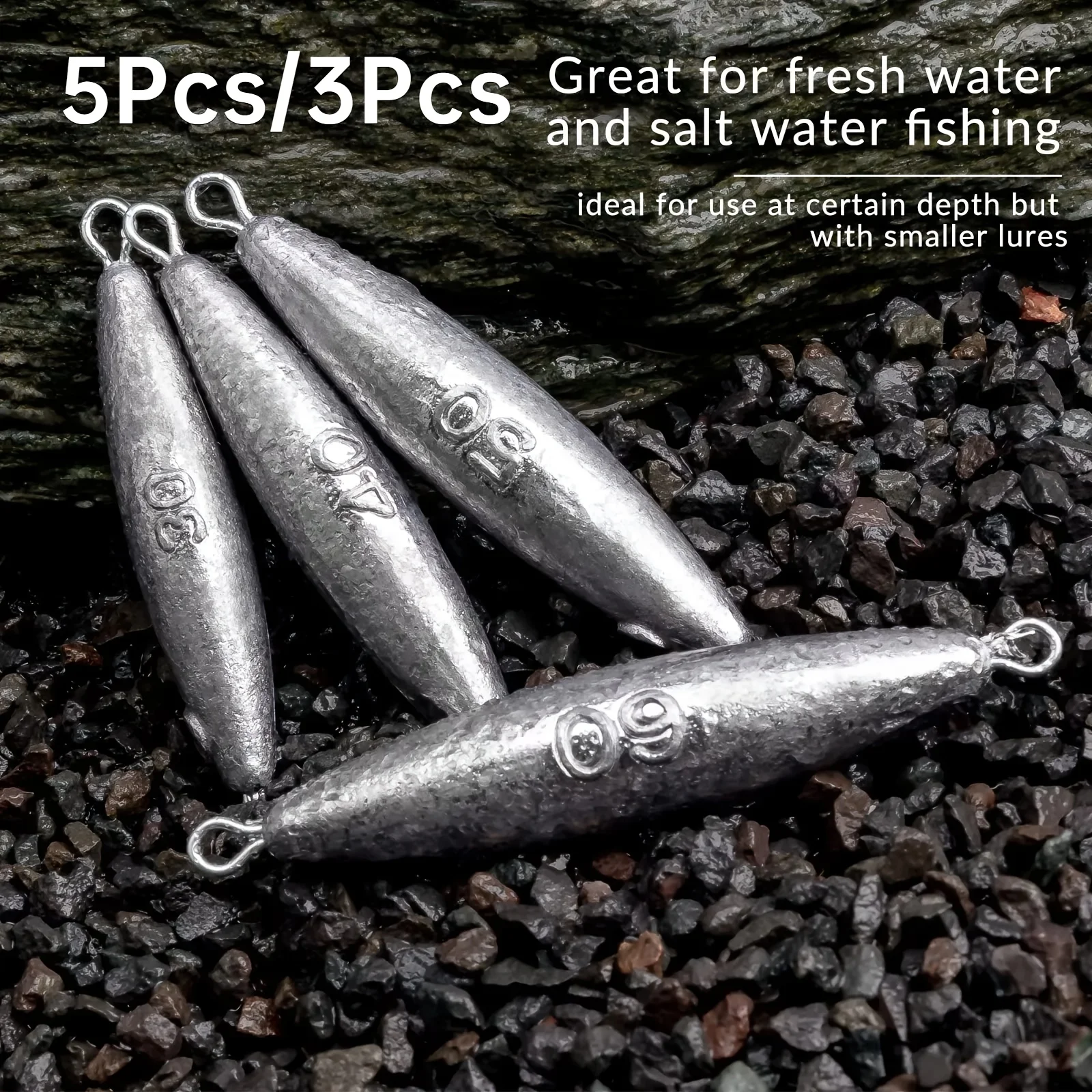 5pcs/3pcs Fishing heavy equipment - direct-insertion type trolling heavy equipment kit with double rings