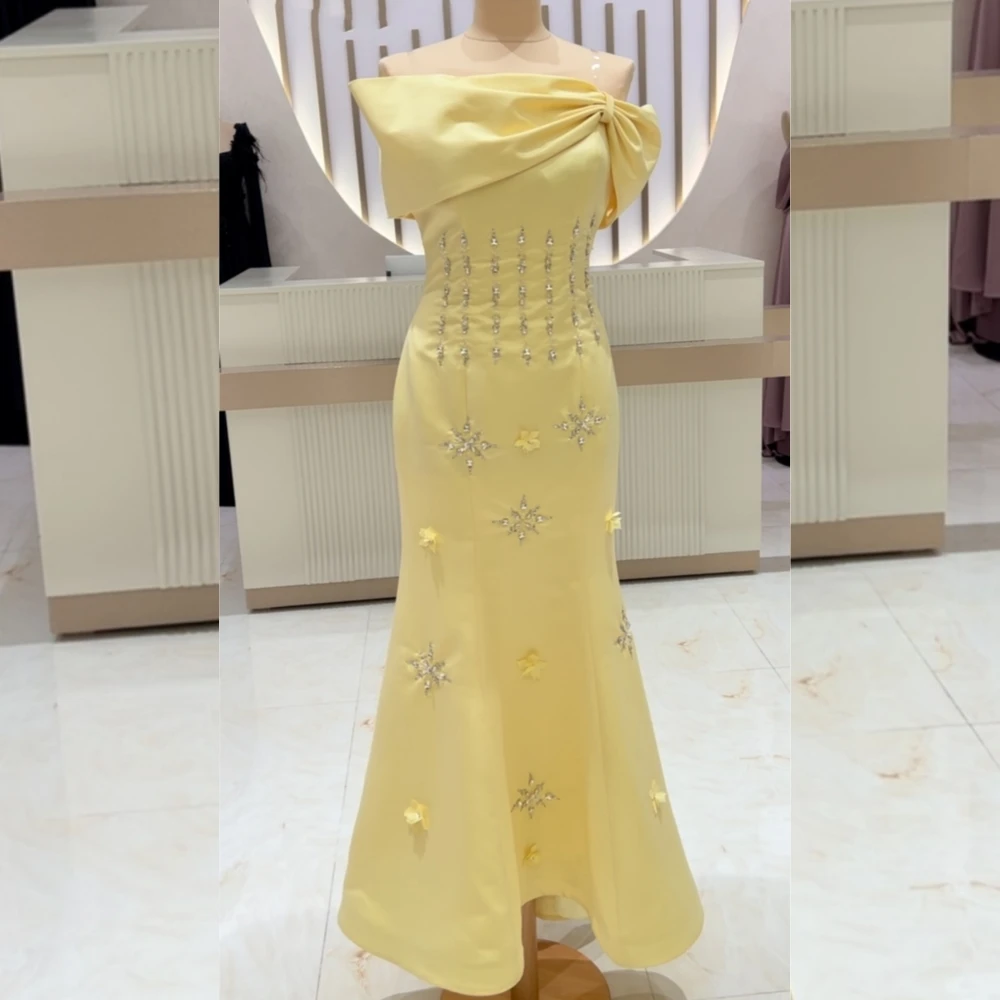 

Customized Chinese Style Jersey Sequined Pleat Trumpet Off-the-shoulder Long Dresses Bespoke Occasion Sexy