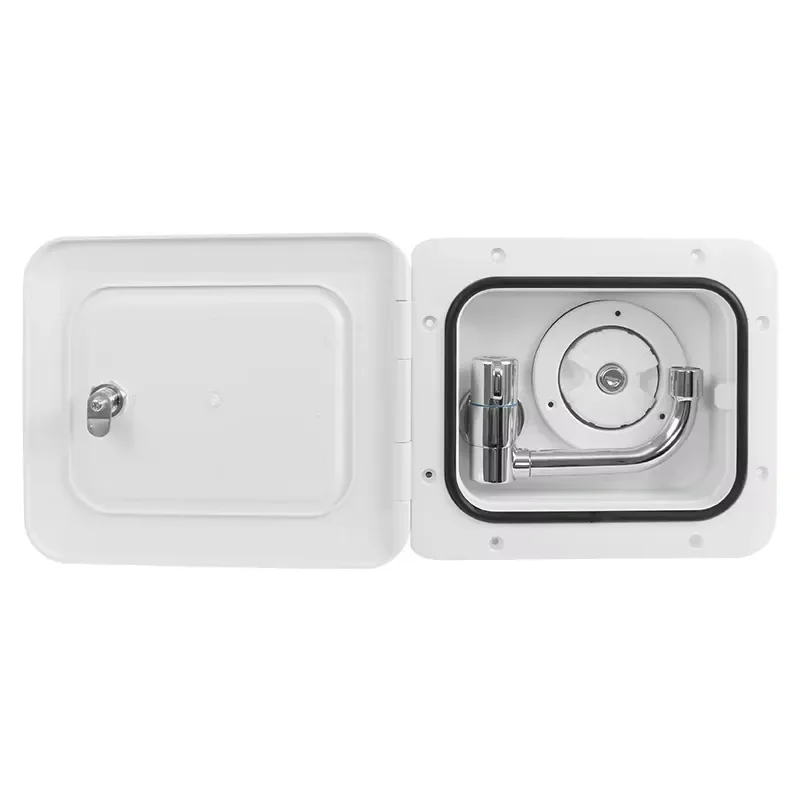 RV Caravan Fresh Water Inlet Lockable Gravity Fill Port Hatch with Folding Label for Motorhome Camping Trailer Accessories