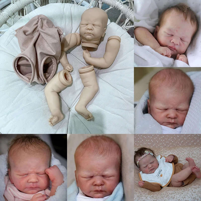 

17-дюймовый комплект куклы Sleeping Baby Kovu Reborn, незавершенный, неокрашенный, свежий цвет, пустые детали куклы «сделай сам», с тканевым корпусом, коллекционная кукла