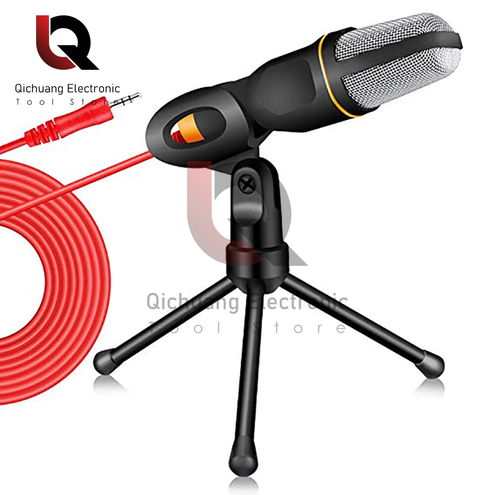 1Pcs Professional 3.5mm Jack Recording Condenser Microphone with Mic Stand Compatible with PC Laptop Singing and Gaming