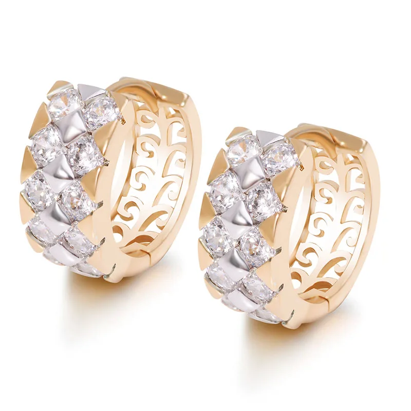 Wholesale Price Mix 2 Gold Plated Hoop Earrings for Women Fashion Jewelry Nick and Lead Free