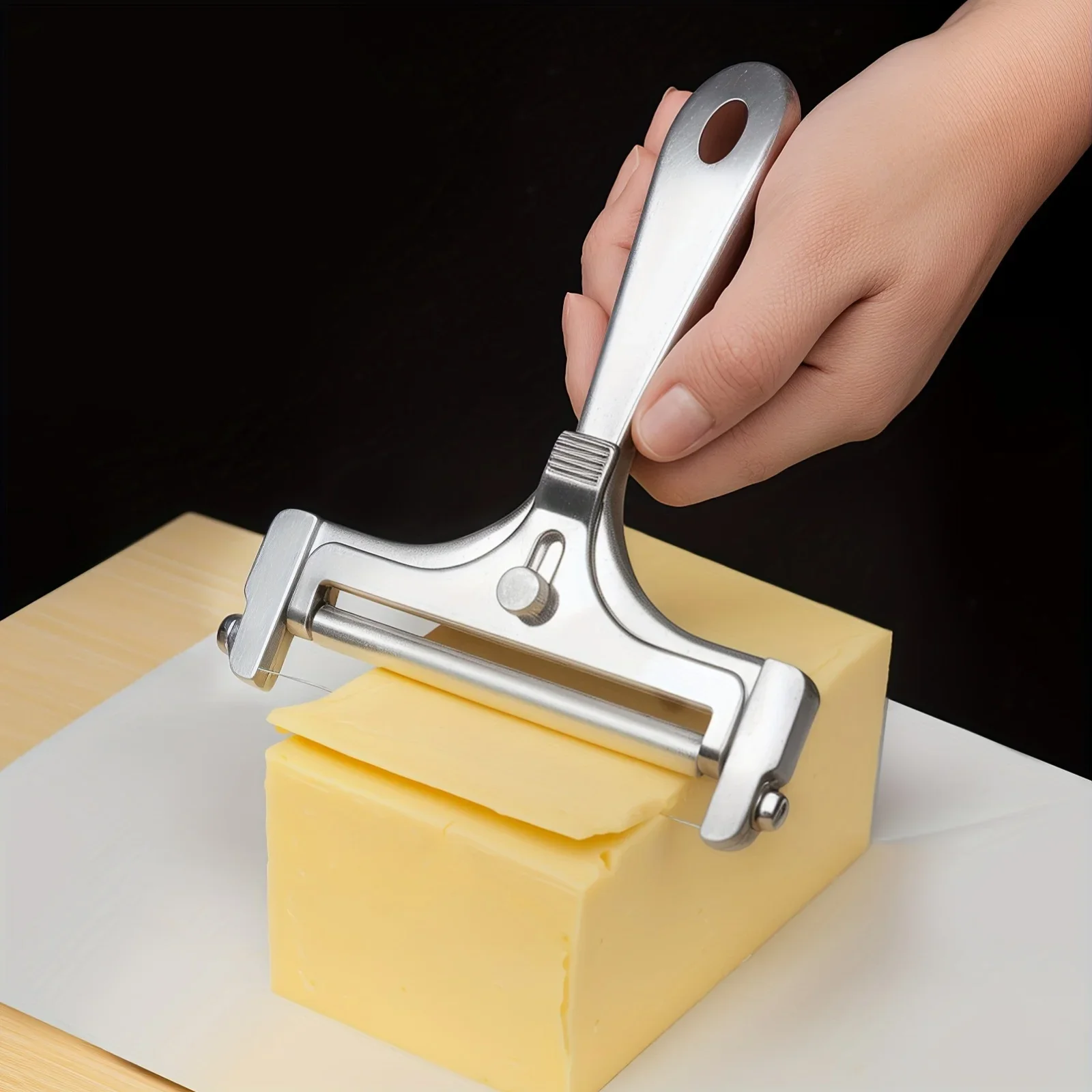 Mehrfarbiger Käseschneider aus Aluminiumlegierung mit einstellbarer Dicke, Buttermesser, weiche und halbsteife Küchenutensilien zum Kochen