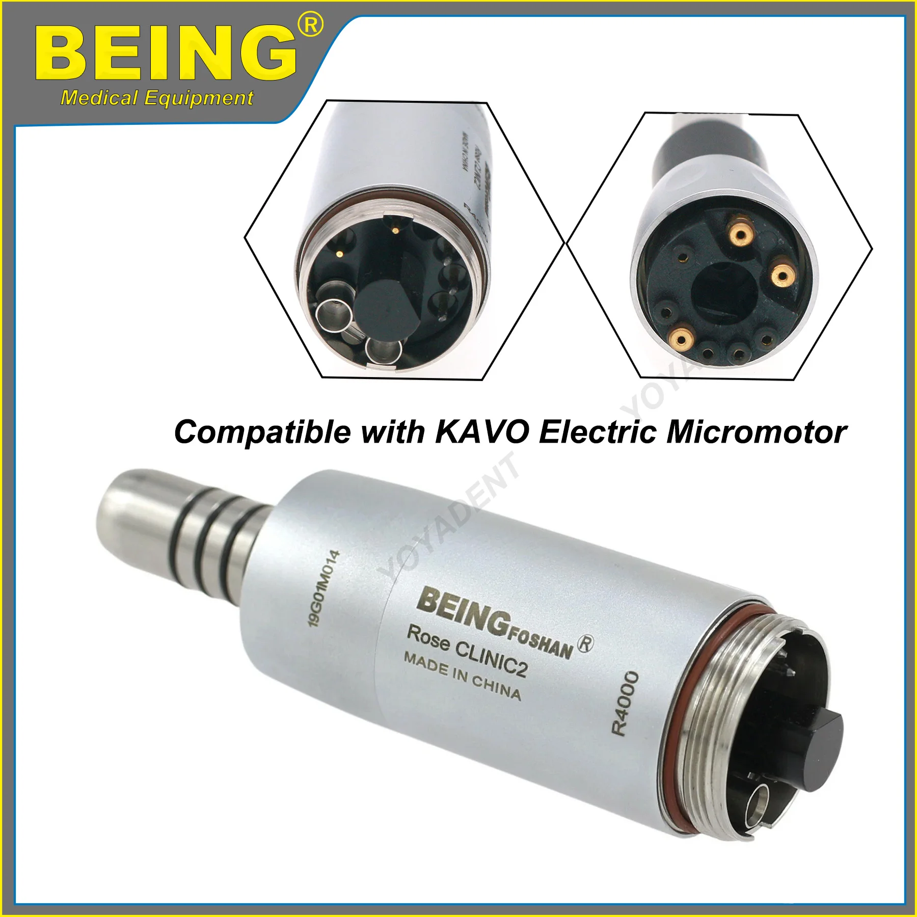 

BEING Dental handpiece Electric Motor Built-in Brushless LED Electric Motor E type connector Compatible with 1:1/1:5