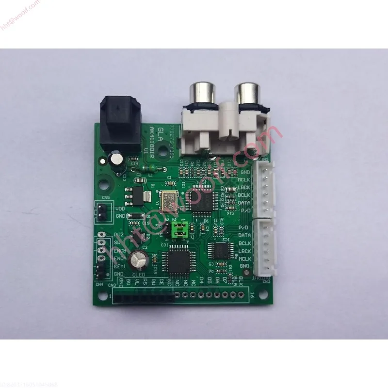 AK4118/Fiber/Coaxial/I2S Input/I2S Output Papan Penerima Digital, Kontrol Lembut/Tampilan Sampling