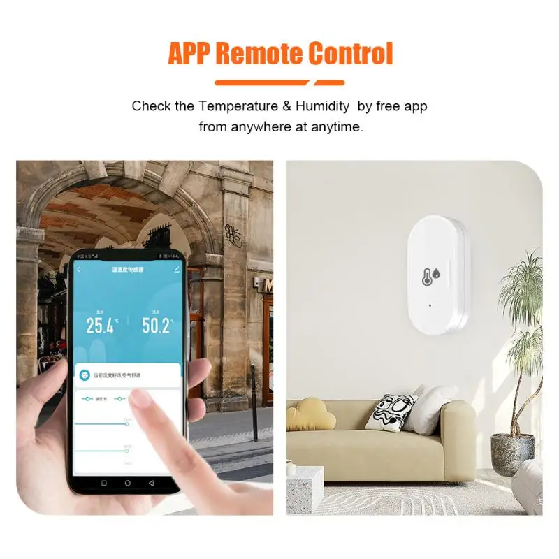 Tuya ZigBee 3.0 Temperature Sensor Real-time Monitor Humidity Detector Portable Battery Powered Smart Home For Alexa Google Home