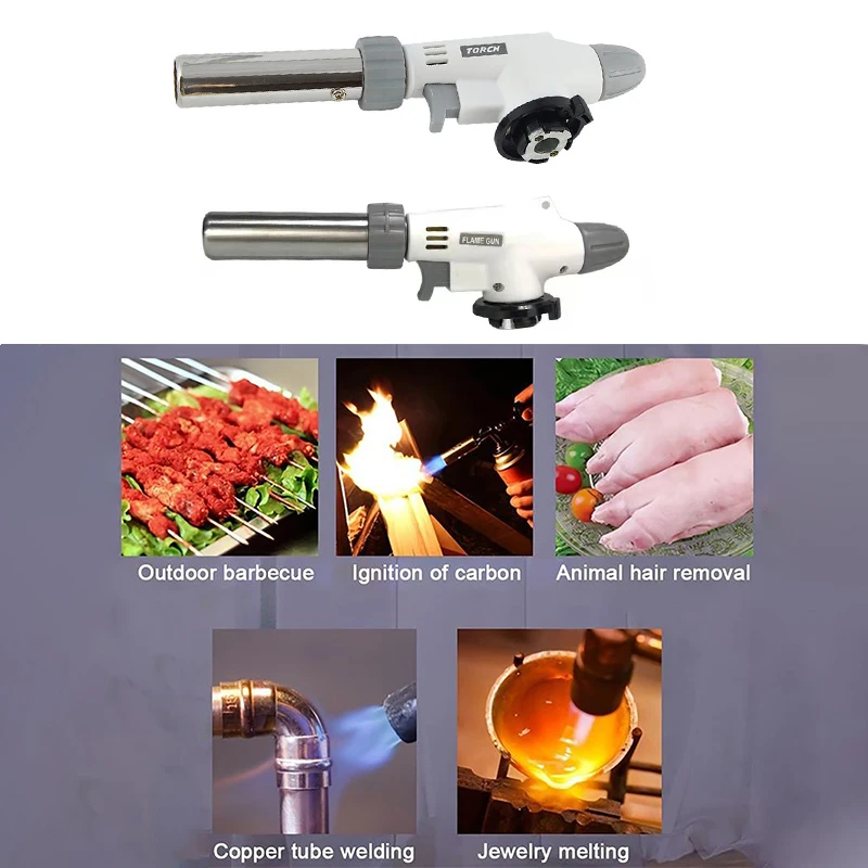 Card Type Gas Cylinder Flamethrower Nozzle Welding Gas Burner Flame Gas Torch Flame Gun Soldering Butane AutoIgnition Gas-Burner