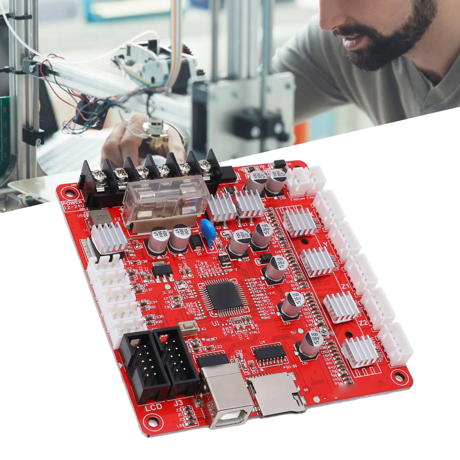 

3D Printer Motherboard Main Board Module A4988 Motor USB Interface 12V‑24V for Anet Motherboard for Anet