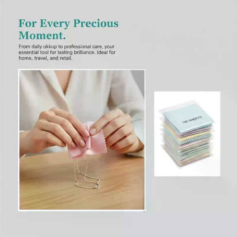 100pcs Polish Cleaning Polishing Cloth Keep Jewelry Shining Tools For Silver Gold Metals Wiping Cloth Jewelry Tools 8x8cm