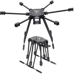 ZD 850 Hexa-Rotor Frame Foldable Arm Hexacopter Frame Kit ZD850 Full Carbon Fiber  with Unflodable Landing Gear for FPV