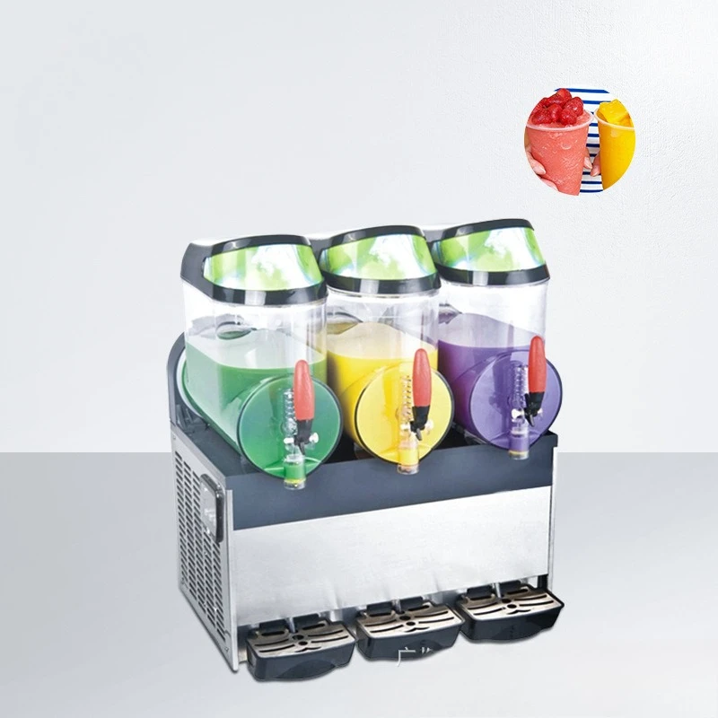 

Fully automatic three-cylinder slush machine Commercial snow melting machine Multifunctional smoothie cold drink juicer Fructose