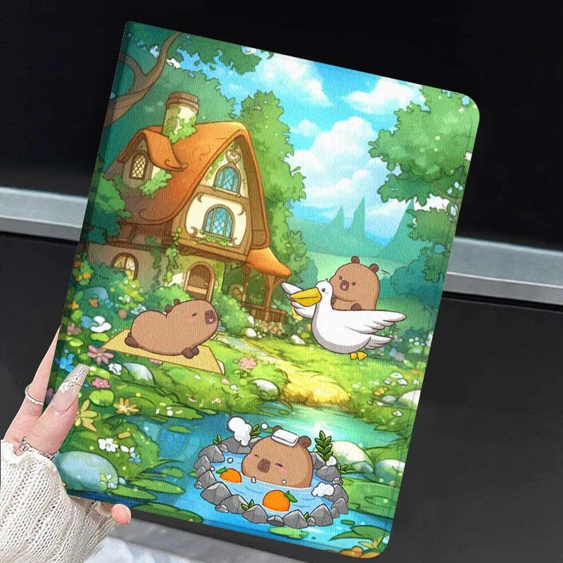 Creative Cute Capybara Love Popular For Huawei MediaPad MatePad Honor Pro V6 9 V8 X9 X 10 13.3 11 Inch Pen Tray Tablet Case