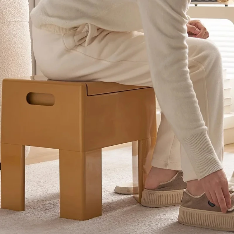 Simple Storage Folding Stool, Multifunctional Entryway Chair, Compact Shoe Changing Seat, Practical Entryway Organizer
