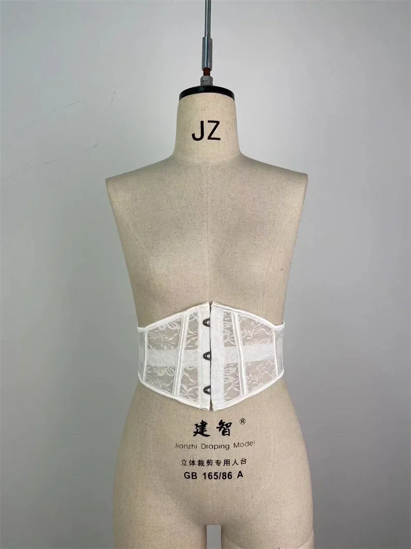 Cintura trainer bustiers cinto de emagrecimento para mulheres sexy rendas até corpo shaper curto torso underbust espartilho preto branco
