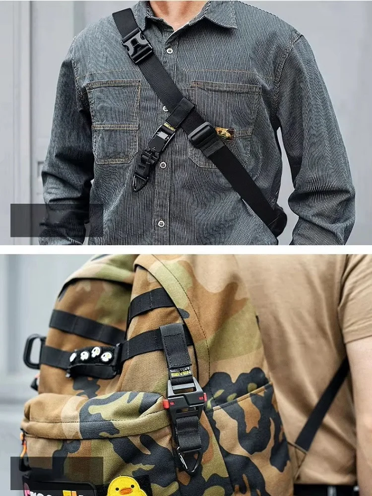 Taktische Dreieck-Schnellverschluss-Schnalle Einzelhaken EDC Schlüsselanhänger Mehrzweck-Outdoor-Camping-Überlebensgürtel Hängezubehör – Detail 15