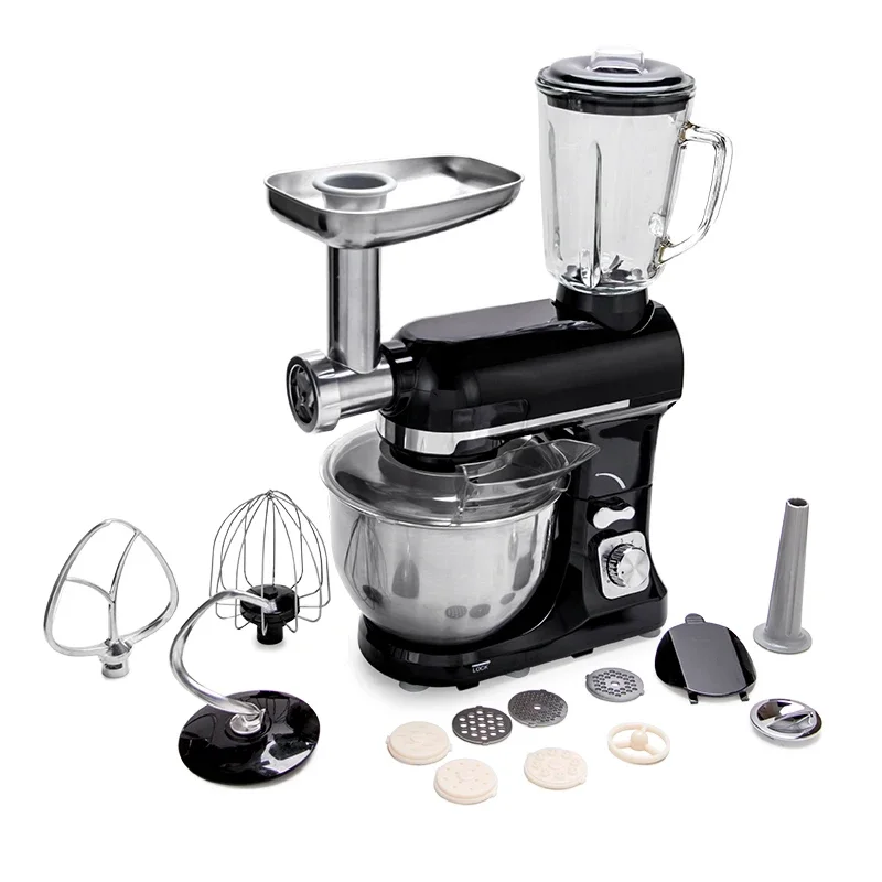 

Home Kitchen 120V Electric Cake Aid 5L SUS304 Bowl Stand Food Mixer with Juice Cup Grinder Cylinder Stand Mixer