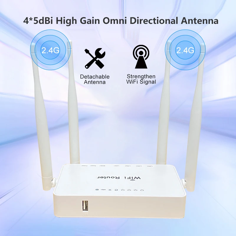 Roteador Wi-Fi sem fio para casa, 4 Antenas, Ponto de acesso OpenWRT Firmware, 4 Antenas, WI-FI, 4 Antenas, WE1626, 300Mbps