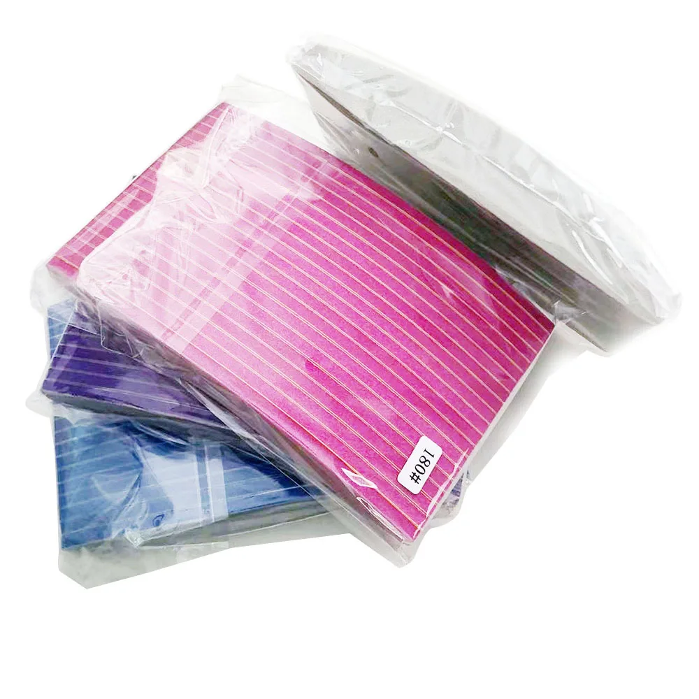 120 pcs mix colour  replacement pads nail sponge file halfmoon shape nail sanding  file disposable nail file removable nail file