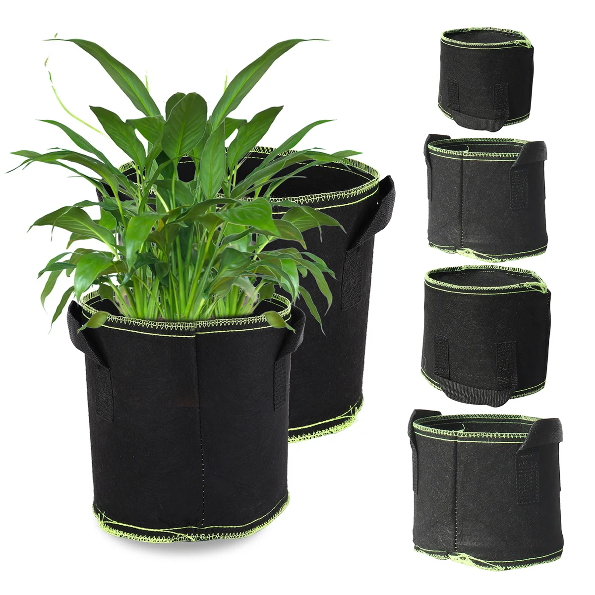 Grow Bag Felt Plant Grow Pot Gardening Fabric Vegetable Growing Planter Potato Planting Pot Home Garden Tool Kit 1/3/7/17 Gallon