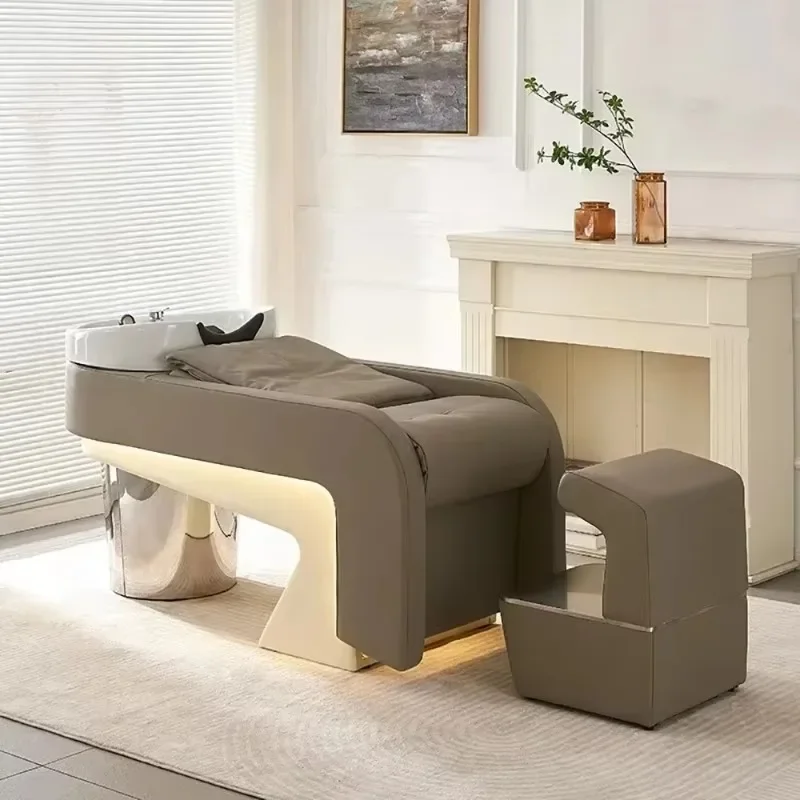 Lounge Ergonomic Head Spa Fashion Luxury Hair Unique Comfortable Shampoo Bed Simple Portable Cadeira De Barbearia Furniture