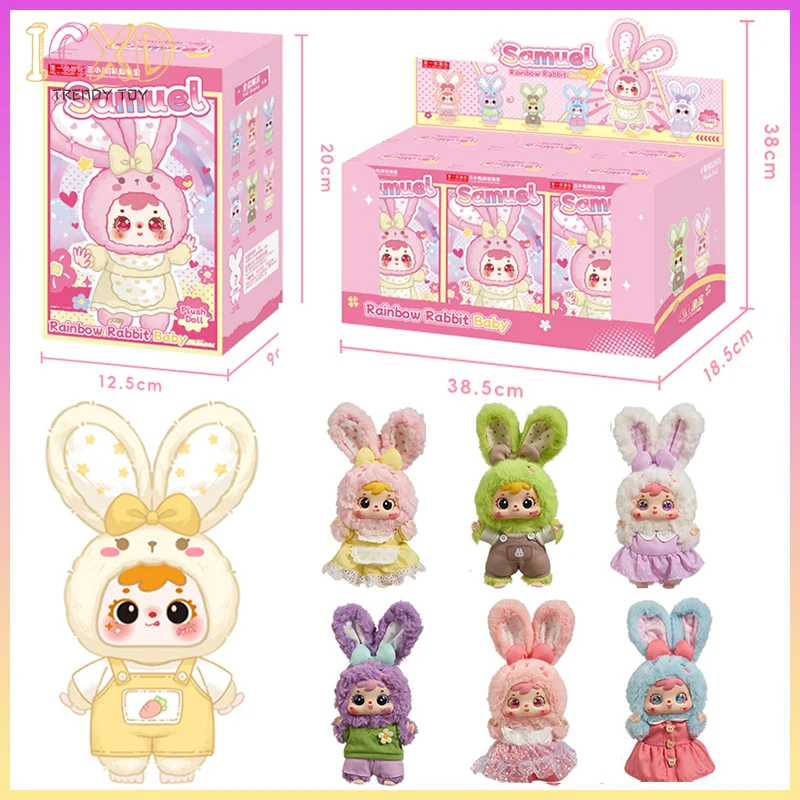 Authentische Samuel Blind Box Spielzeug Regenbogen Kaninchen Schatz Serie Vinyl Plüsch Design Puppen Schlüsselanhänger Anhänger Mädchen Festival Geschenke