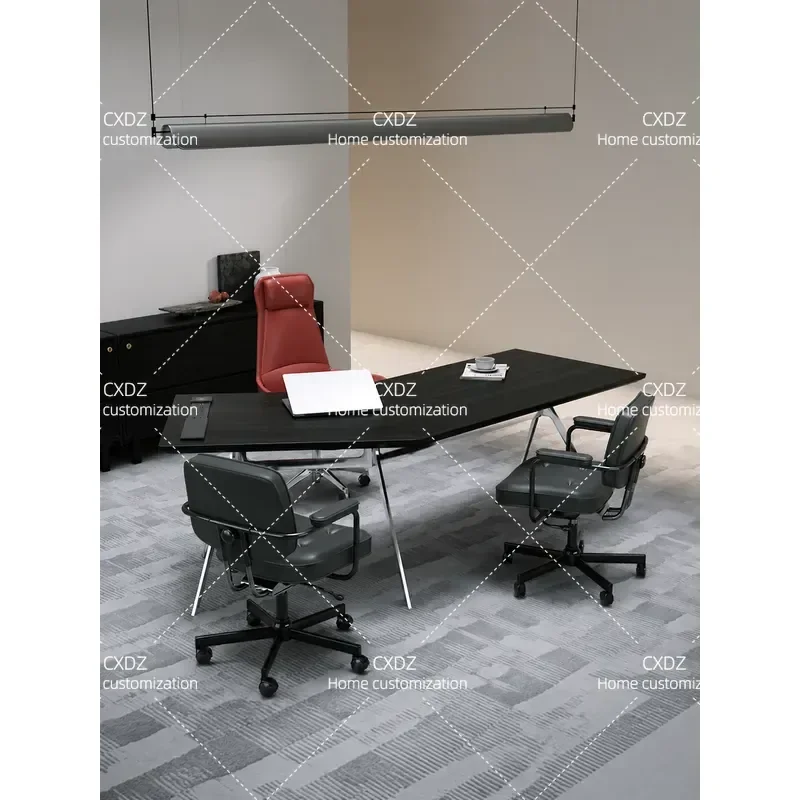 Ji Gift Light Luxury Modern Boss Computer Solid Wood Creative Stainless Steel Personalized Business Desk