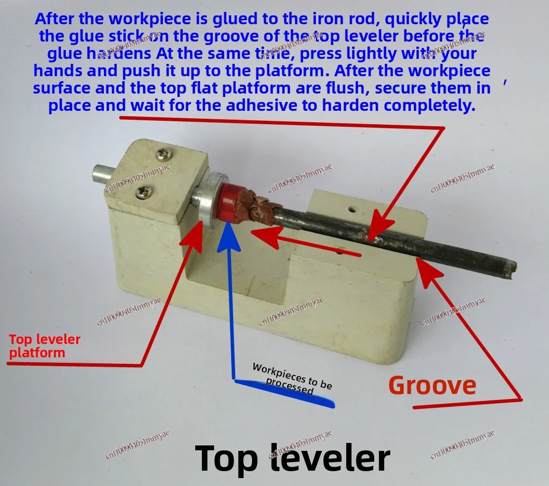 Gemstone processing alignment and positioning top leveler butt anti-stone plate horizontal seat