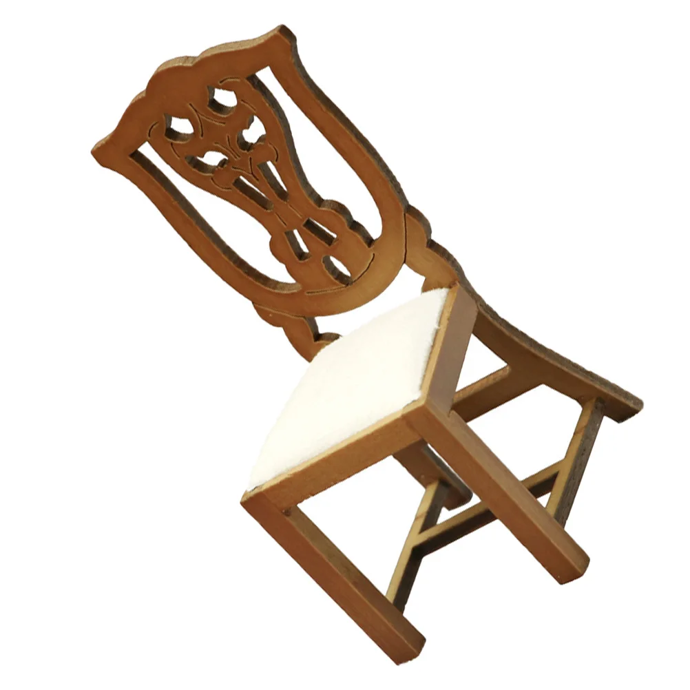 

Miniature Study Lovely Shape DIY House Mini Furniture Miniature Furniture Decor Photo Props Kids Toy Chair Model Mini Chair
