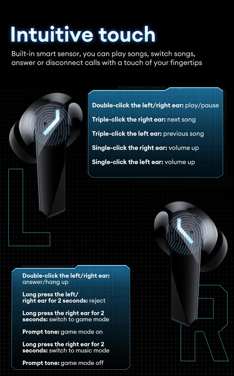 Choice Lenovo XT53 Upgrade Bluetooth 5.4 Earphone Low Latency Wireless Gaming Earbuds LED Display Waterproof Headphones with Mic