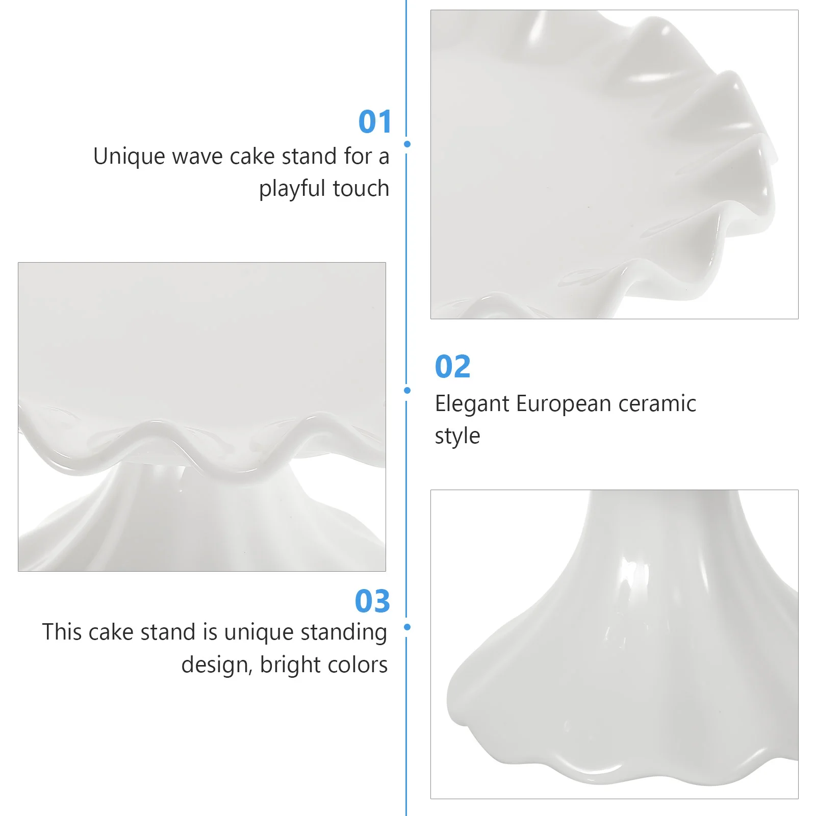 Elegant European Ceramic Cake Footed Tray for Fruits Desserts Home Party Unique Bright Colors Decorative