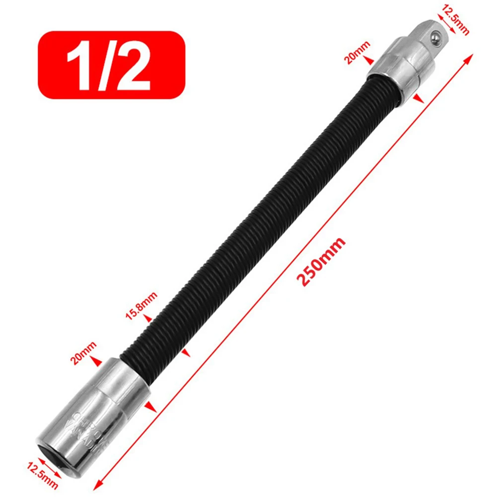 

Brand New Extension Rod Drive Socket Adapter Bars Black 1/4+1/2inch 2pcs 45# Steel Drive Socket Flexible Shaft