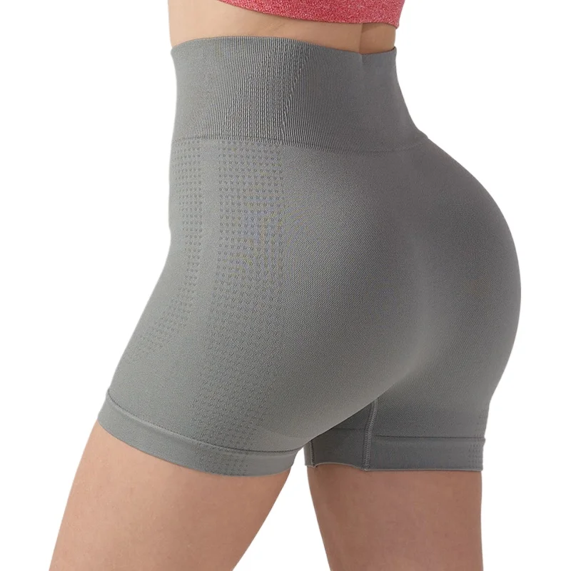 Mulheres pêssego hip fitness shorts de três pontos ciclismo esporte respirável elevador quadris calças apertadas cintura alta treinamento yoga shorts