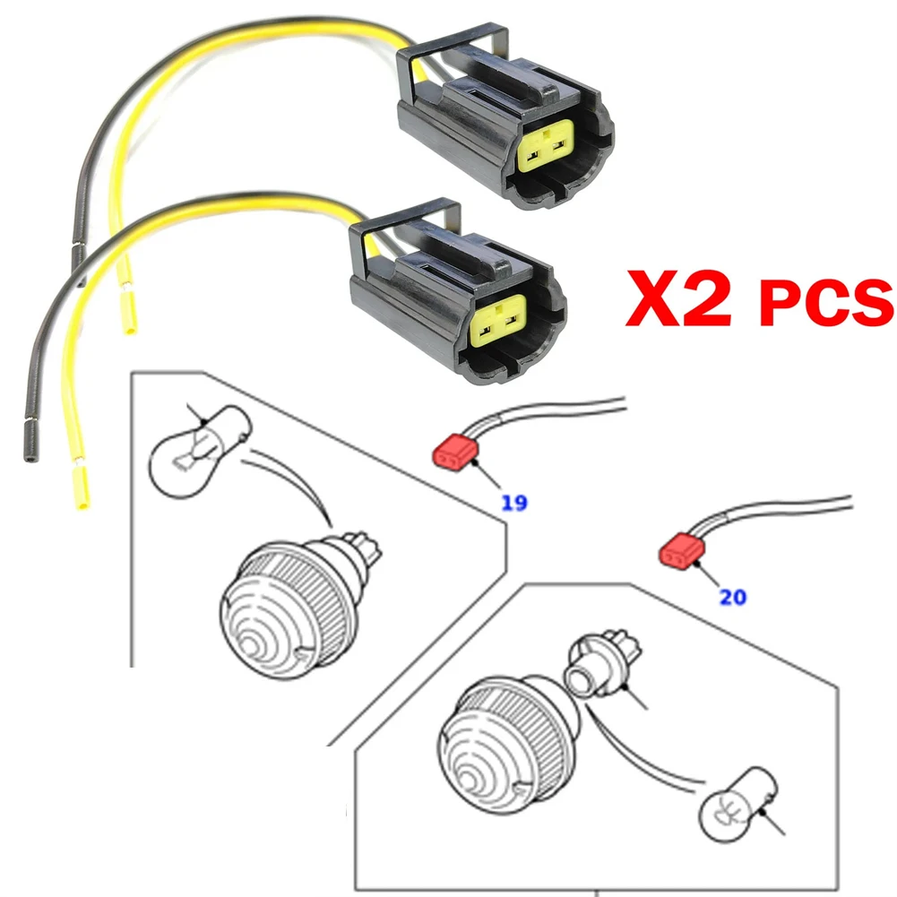 Rear Indicator Lamp Connector 2 Pieces for Land Rover Discovery 1994-2004 Freelander 2002-2006 1995-2015 for p38 STC1188