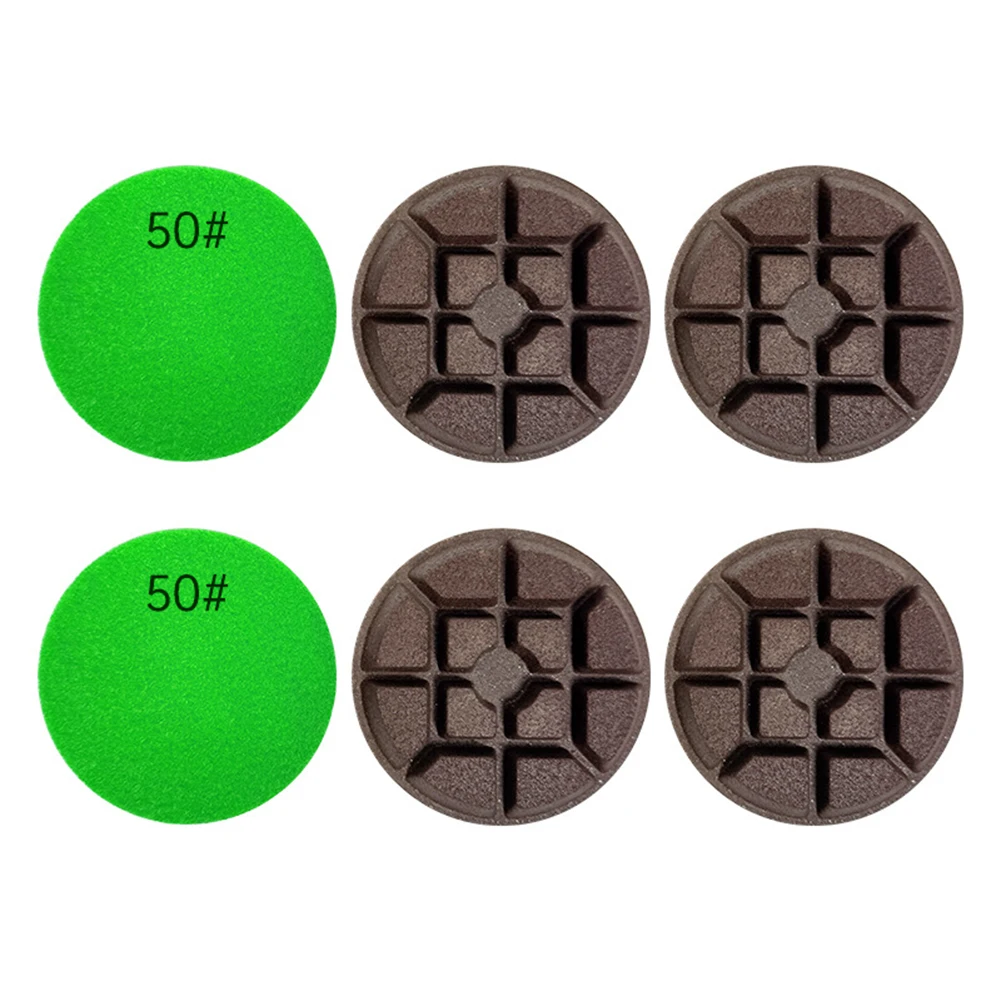 6pcs 3inch Dry Polishing Pads Concrete Floor Grinding Pads Abrasive Set For Granite Marble Stone Sanding Pads 50/200 Mesh
