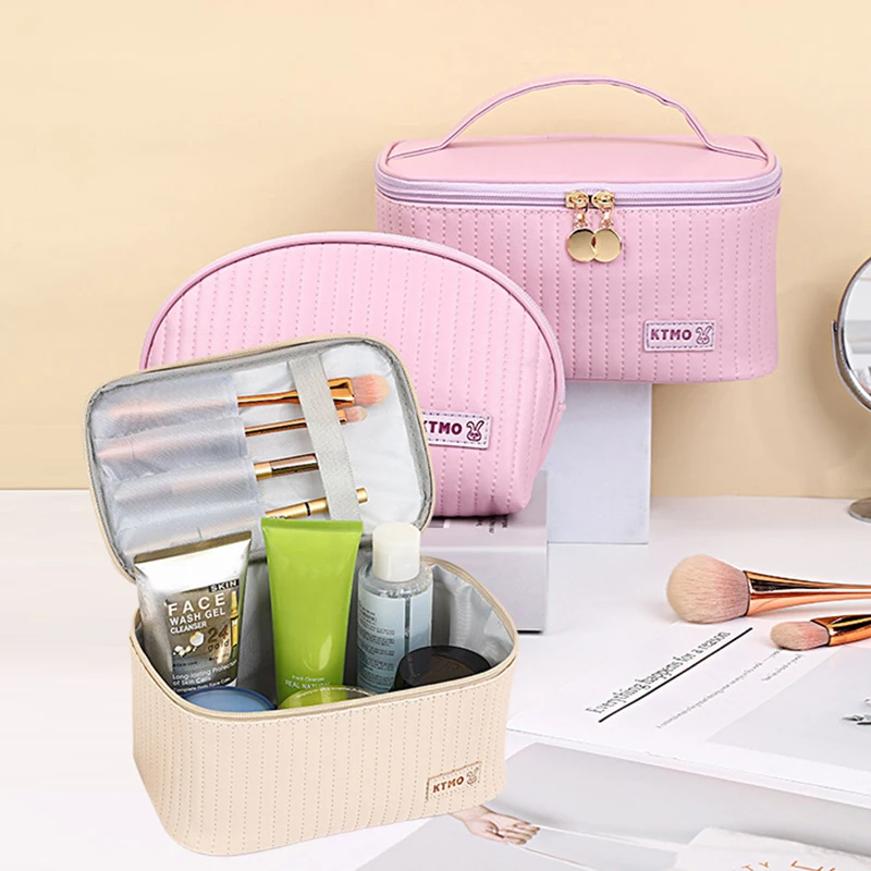 Portable PU Makeup Storage Bag Women Cosmetic Bag Travel Waterproof Toiletries Organizer Large-capacity Bags Makeup Bag