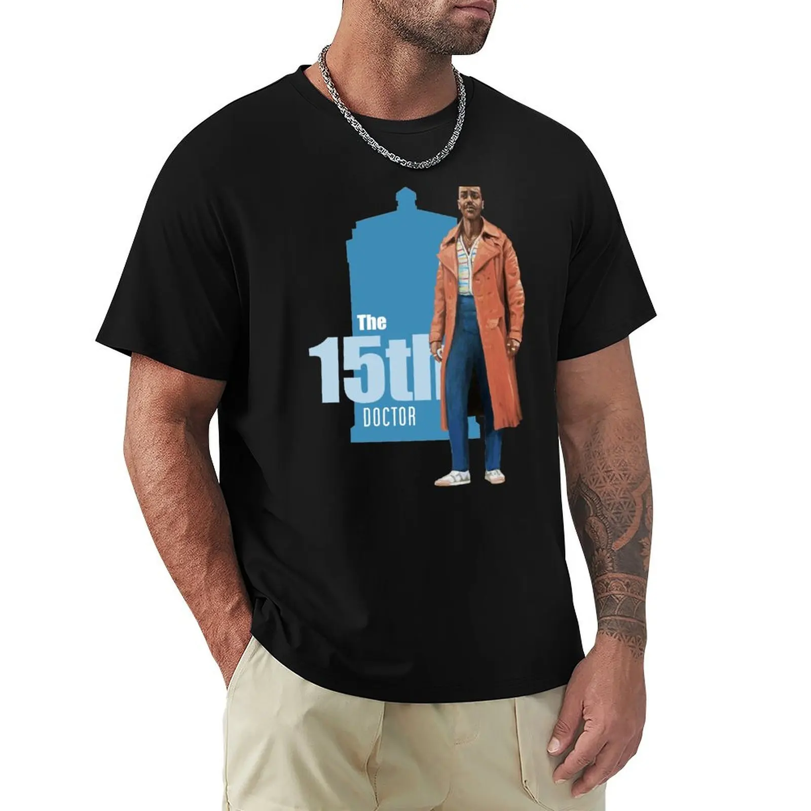 

The 15th Doctor: Ncuti Gatwa T-Shirt sweat blue lock Funny t-shirts valentines boutique clothes mens graphic t-shirts hip hop