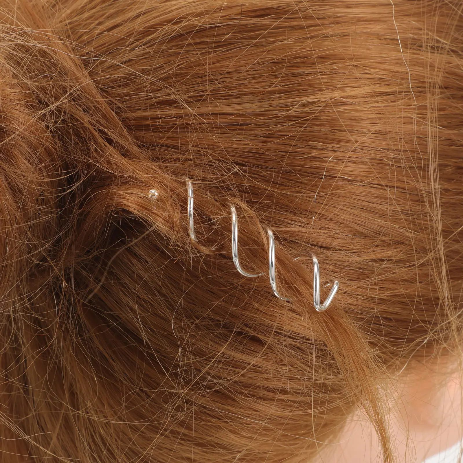 20Pcs Spiral Hair Clips Flexible Strong Hold Metal Hairpins for Long Hair Women Brides Wedding Updo Hairstyling Silver
