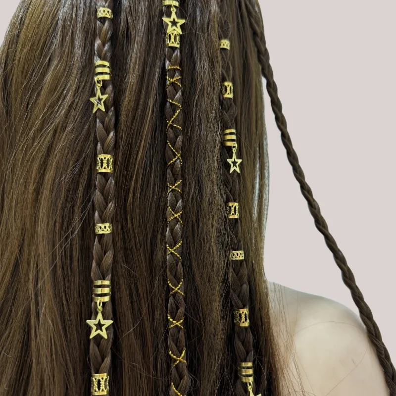 

36Pcs Exquisite Hollow Star Dreadlock Rings Premium Metal Non Slip Strong Easy Use for Braids Locs Party Hair Accessories Women