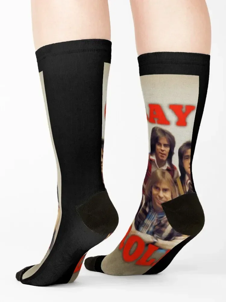 Vintage Bay City Rollers Music Legends Regalos geniales Calcetines regalos de invierno moda japonesa Calcetines antideslizantes Mujeres Hombres